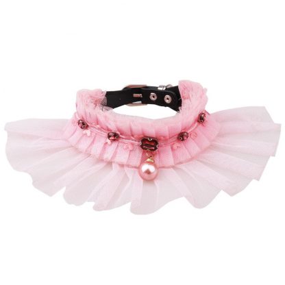 Pink-Lace-Collar-with-Microfiber-Leather-Belt